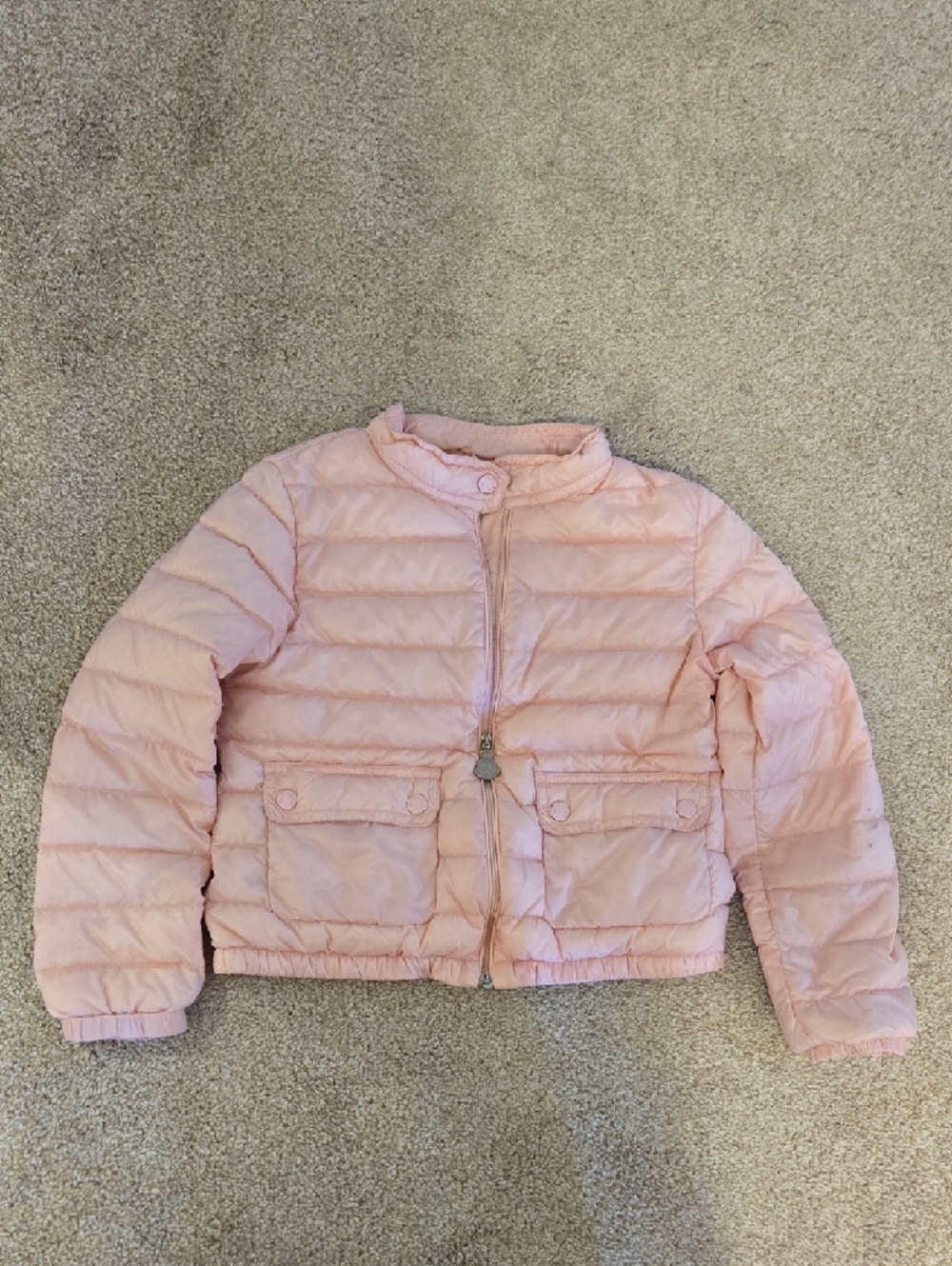 Moncler Light Pink Quilted Kids Puffer Jacket - Size 6, 116 CM